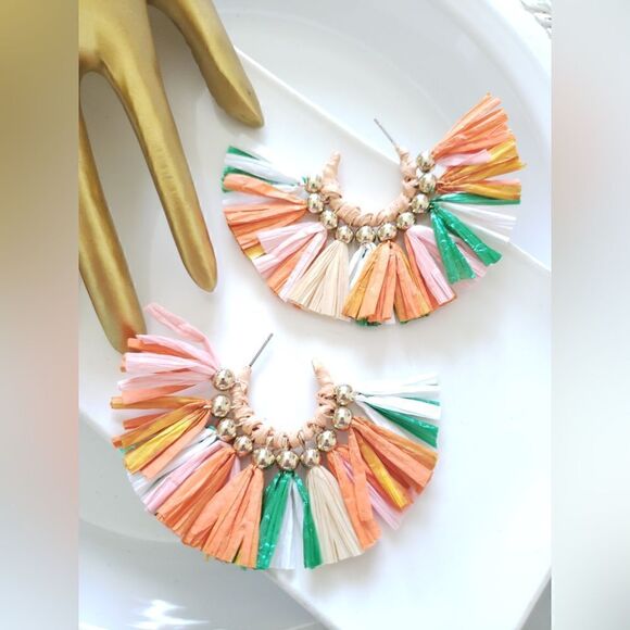 New! FP Emelie Raffia Earrings - Picture 3 of 13